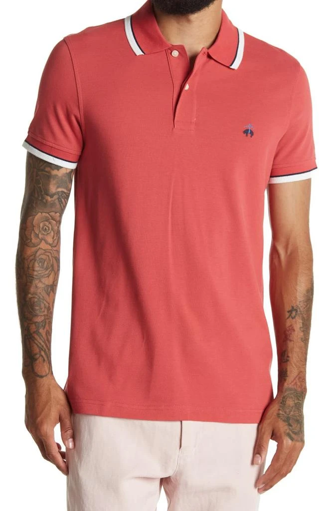 商品Brooks Brothers|Tipped Stripe Piqué Polo,价格¥378,第1张图片