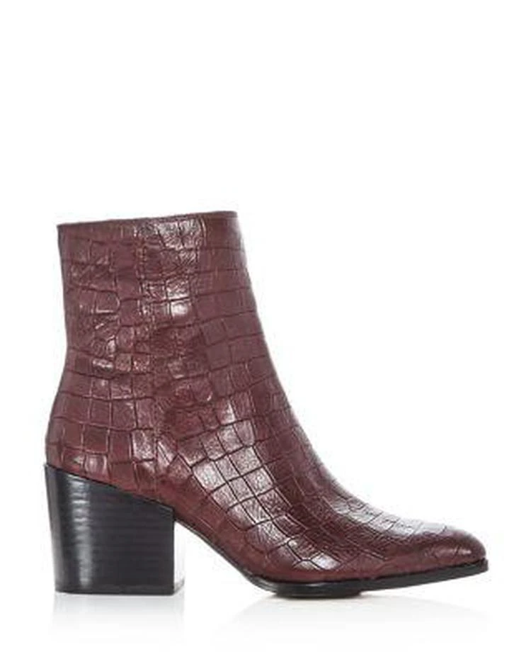 商品1. State|Women's Jahmil Croc Embossed Leather  High Block Heel Booties,价格¥408,第2张图片详细描述