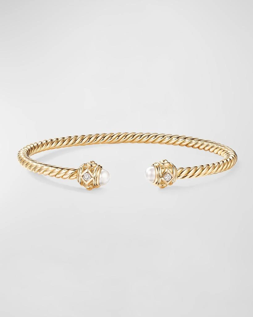 商品David Yurman|18K Renaissance Bracelet with Pearls and Diamonds, Size Large,价格¥21438,第2张图片详细描述