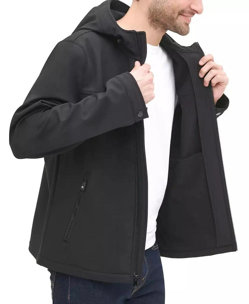 商品Tommy Hilfiger|男式logo图案连帽软壳夹克 防水面料,价格¥520,第2张图片详细描述