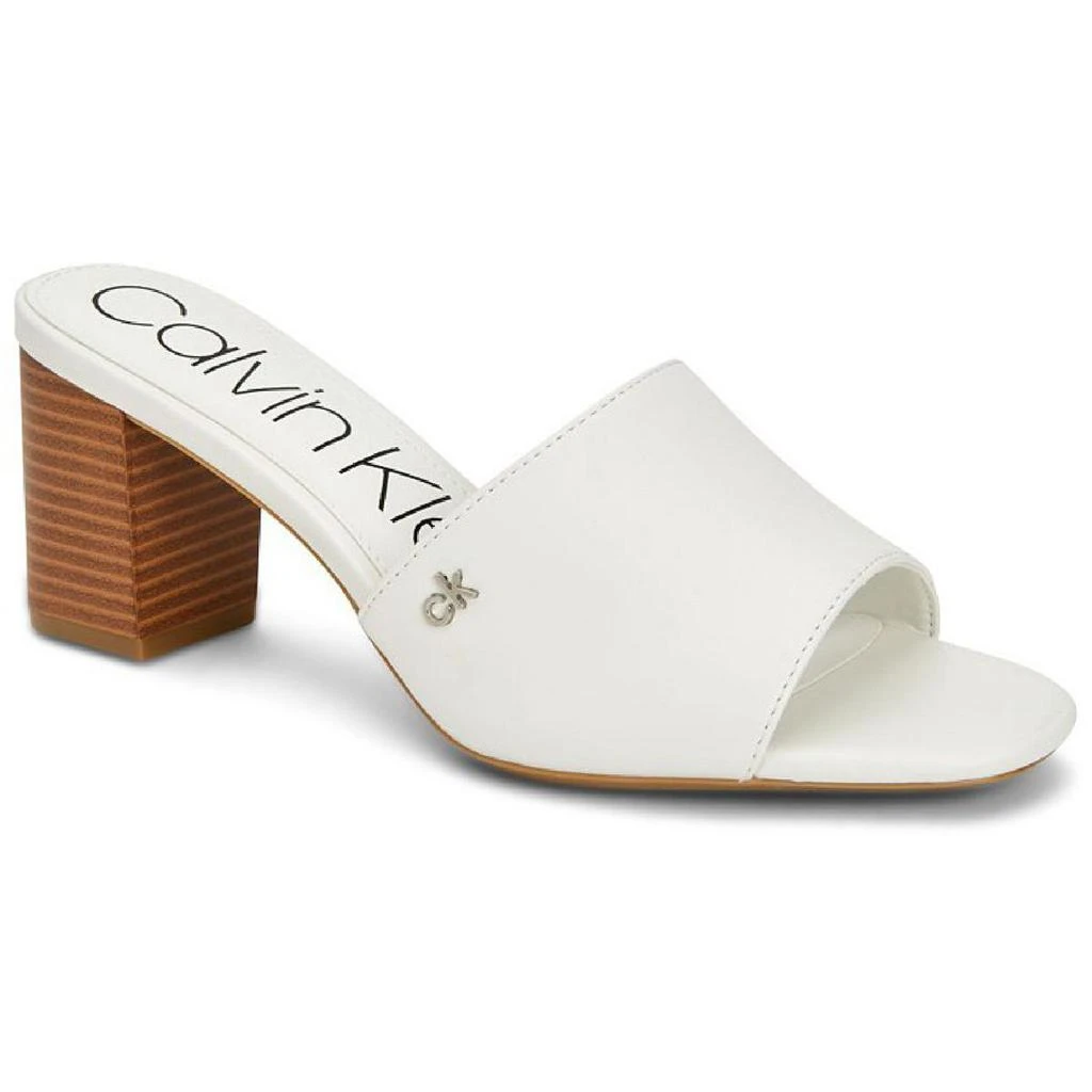 商品Calvin Klein|Calvin Klein Womens Carisma Leather Slip-On Heel Sandals,价格¥152,第2张图片详细描述