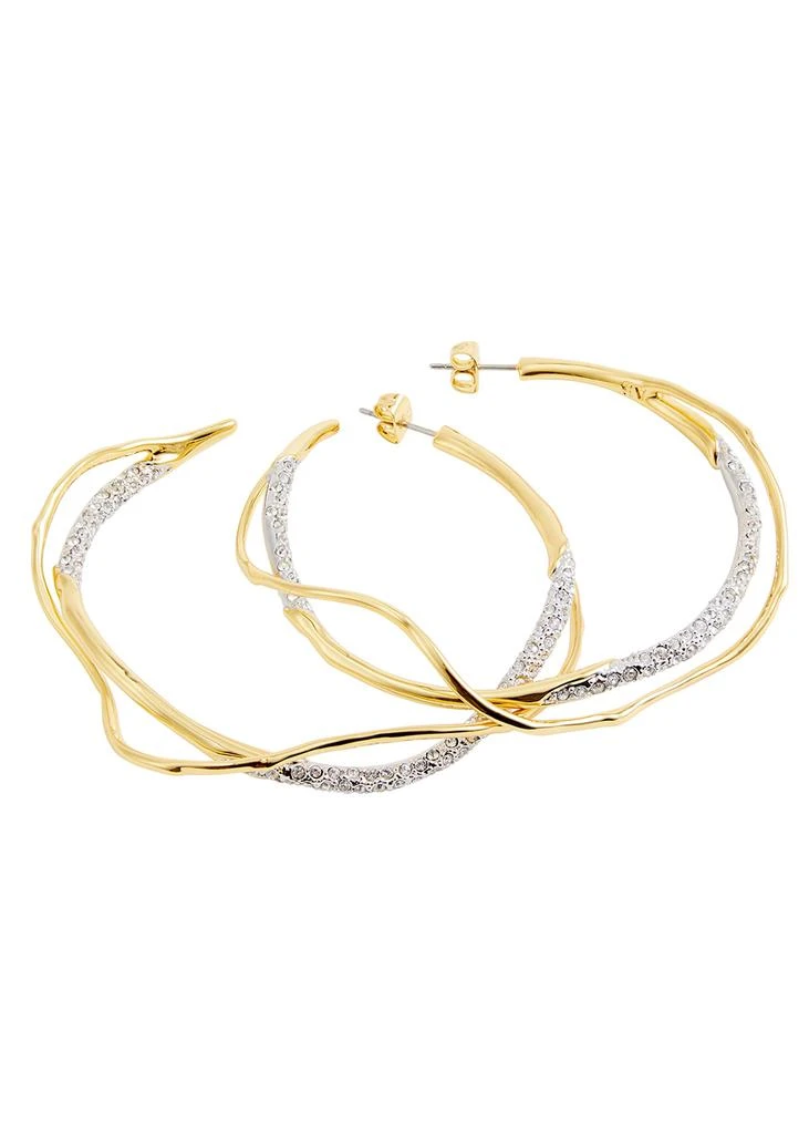 商品Alexis Bittar|Intertwined embellished 14kt gold-plated hoop earrings,价格¥2124,第3张图片详细描述