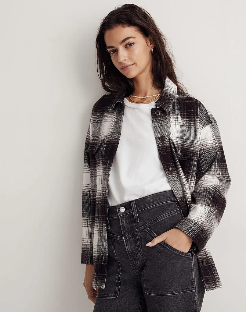 商品Madewell|Twill Flannel Shirt-Jacket in Windowpane Plaid,价格¥794,第1张图片