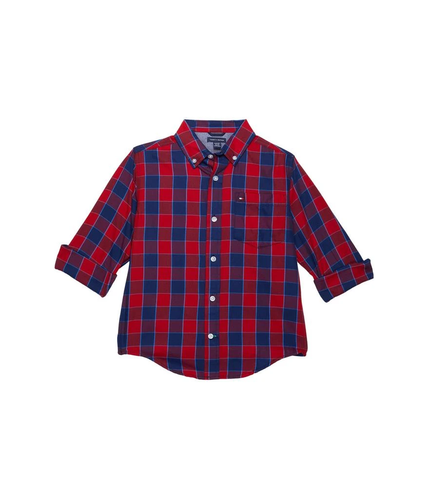 商品Tommy Hilfiger|Checker Plainweave Button-Down Plaid Shirt (Big Kids),价格¥194,第1张图片