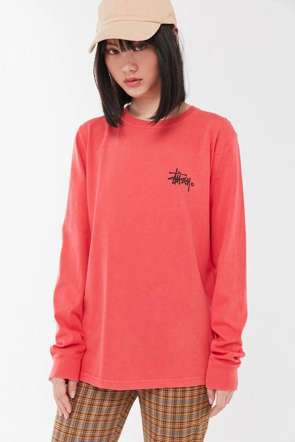 商品STUSSY|Stussy Pigment Dye Logo Long Sleeve Tee 女款卫衣,价格¥265,第1张图片