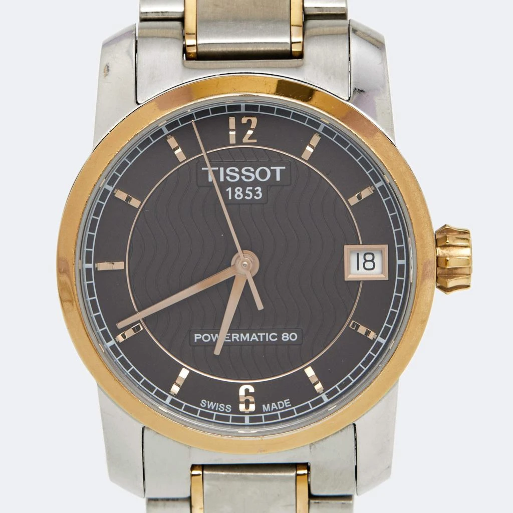 商品[二手商品] Tissot|Tissot Brown Two Tone Titanium T-Classic T087207 Women's Wristwatch 32 mm,价格¥2383,第3张图片详细描述