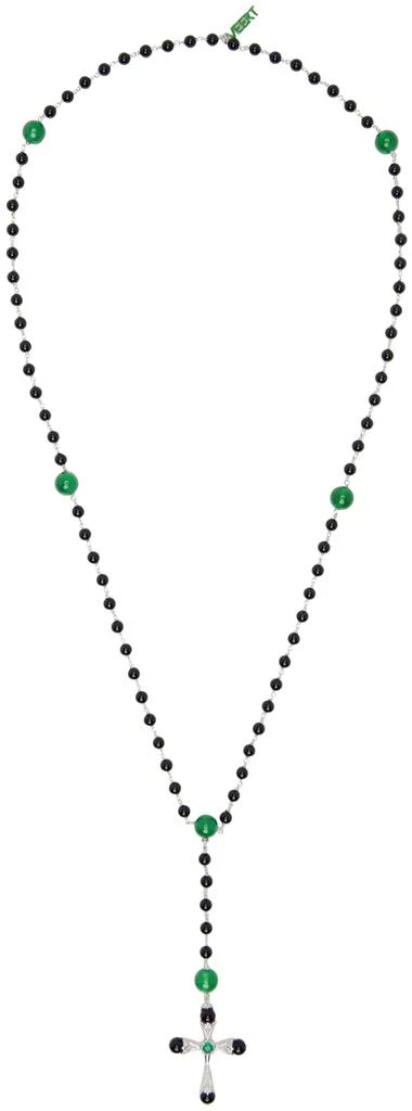 商品VEERT|SSENSE Exclusive White Gold & Black Cross Necklace,价格¥3715,第1张图片