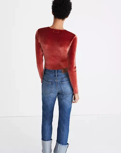 商品Madewell|Velvet Wrap Bodysuit,价格¥238,第2张图片详细描述