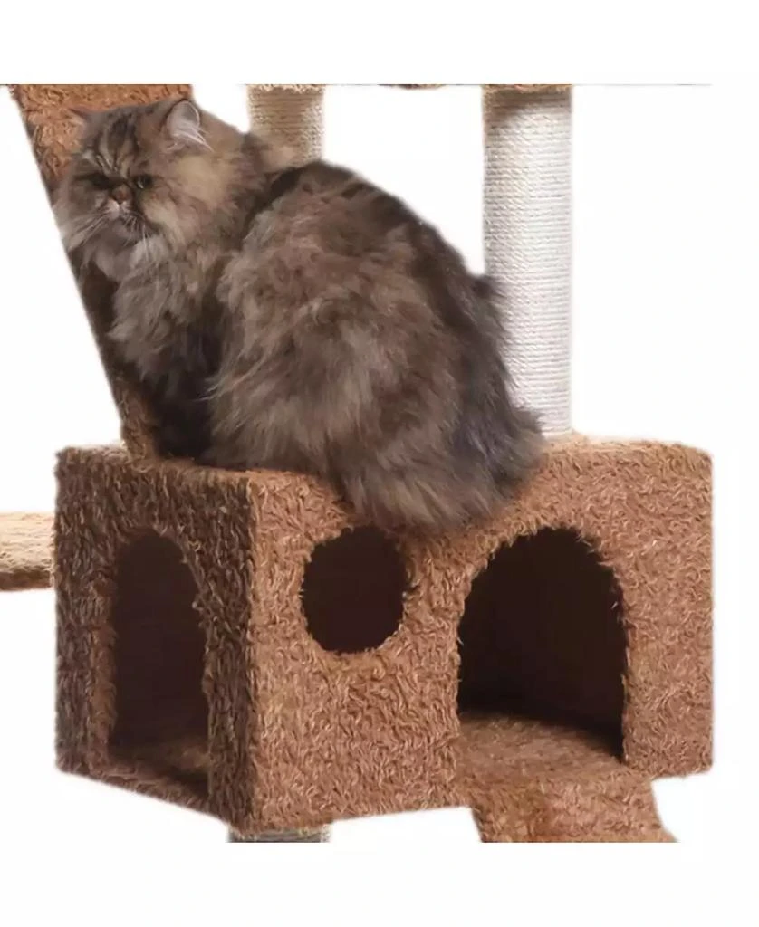 商品Macy's|74" Multi-Level Real Wood Cat Tree With Scratching Posts,价格¥2754,第5张图片详细描述