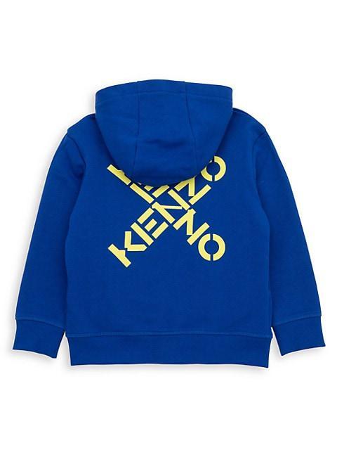 商品Kenzo|Little Kid's & Kid's Cross-Print Logo Hoodie,价格¥704,第1张图片