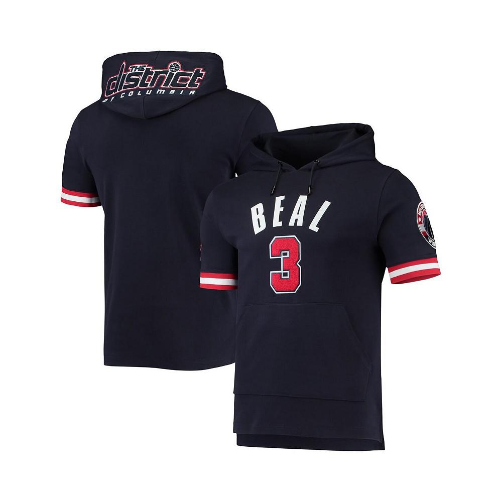 Men's Bradley Beal Navy Washington Wizards Name and Number Short Sleeve Pullover Hoodie商品第1张图片规格展示