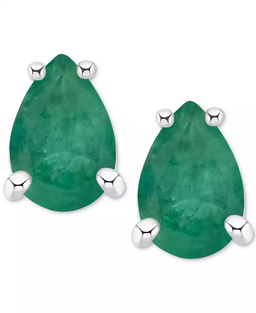 商品Macy's|Sapphire Stud Earrings (1 ct. t.w.) in 14k White Gold (Also in Ruby & Emerald),价格¥2679,第1张图片