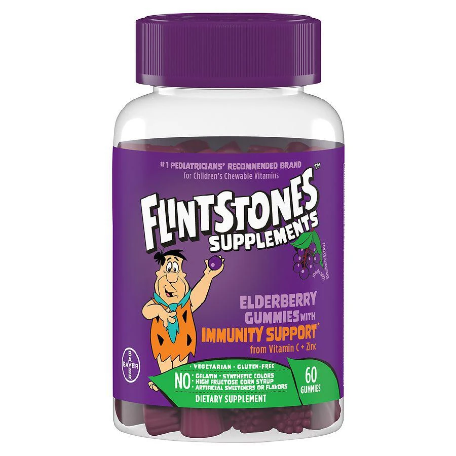 商品Flintstones|Kids Elderberry Gummies with Immunity Support,价格¥74,第1张图片