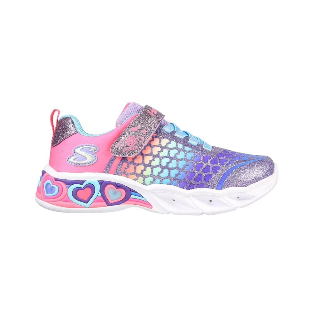 商品SKECHERS|Little Girls Heart Lights- Sweetheart Lights - Lovely Colors Light-Up Stay-Put Closure Casual Sneakers from Finish Line,价格¥225,第2张图片详细描述