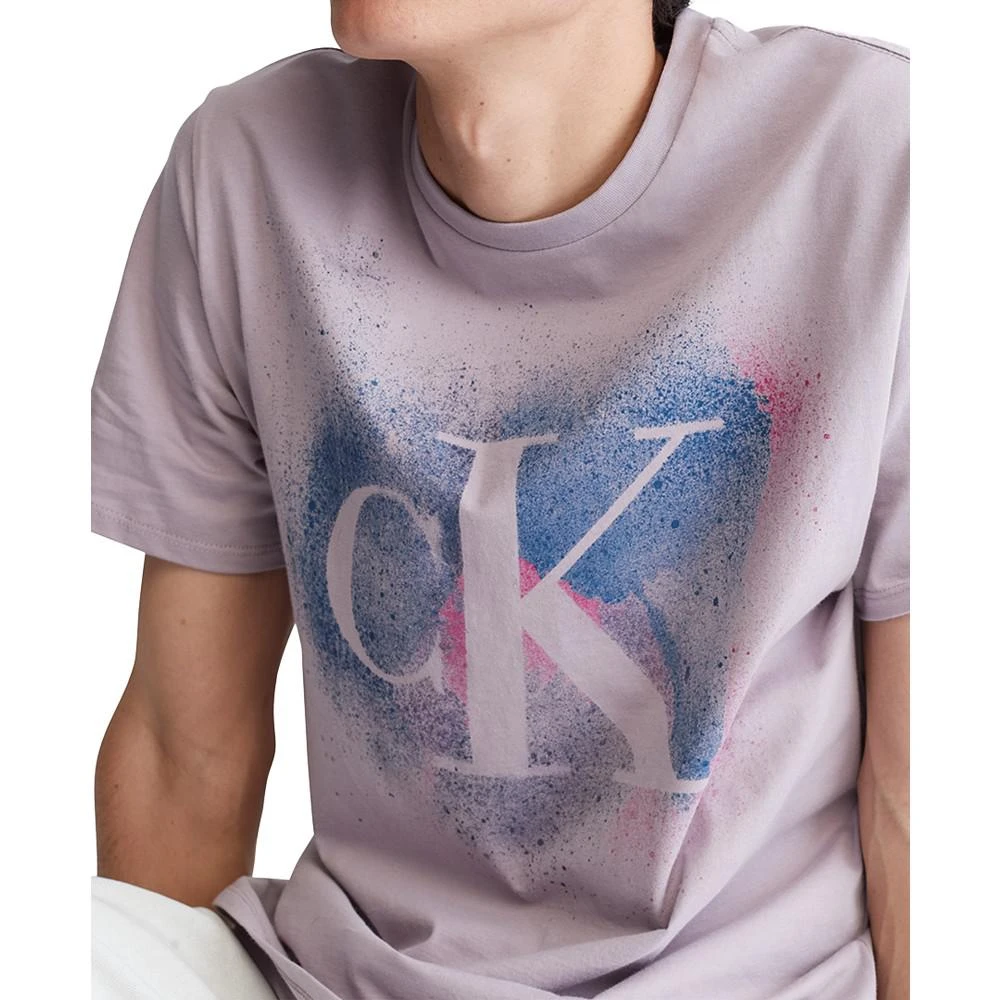 商品Calvin Klein|Men's Short-Sleeve Paint Splatter Graphic Logo T-Shirt,价格¥111,第3张图片详细描述