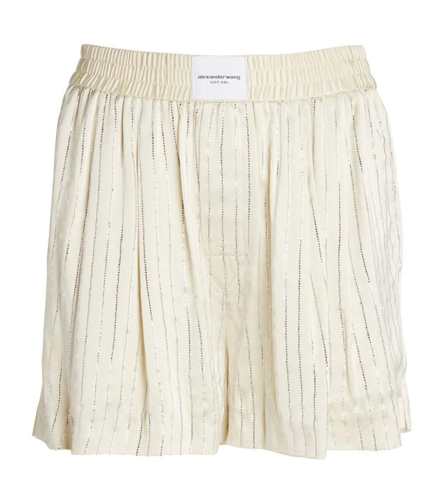 商品Alexander Wang|Silk Embellished Boxer Shorts,价格¥5864,第1张图片