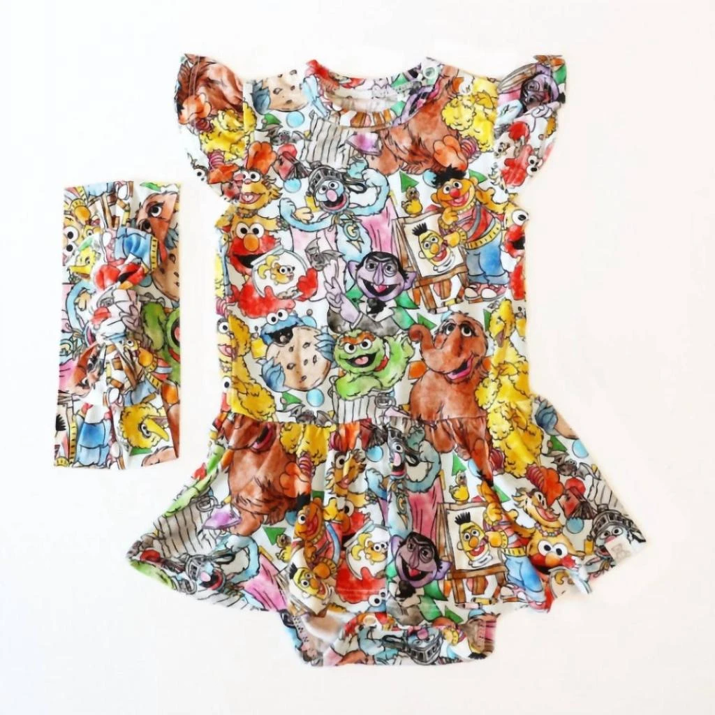 商品Charlies Project|Baby's Sunny Days Twirl Skirt Bodysuit With Matching Headband In Multi Color,价格¥263,第1张图片