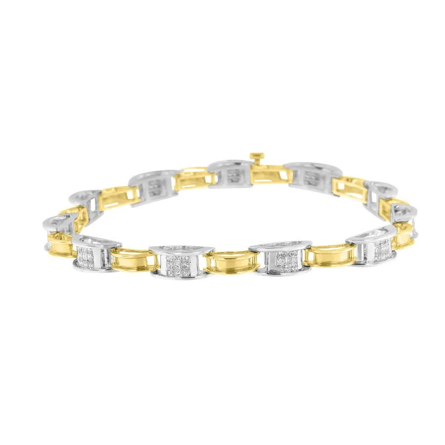 商品Haus of Brilliance|14K Two-Tone Gold 1 ct TDW Diamond Chain Link Bracelet (H-I,价格¥14807,第1张图片