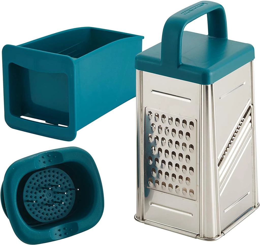 商品Rachael Ray|Tools and Gadgets Stainless Steel Box Grater, Teal Blue,价格¥317,第1张图片