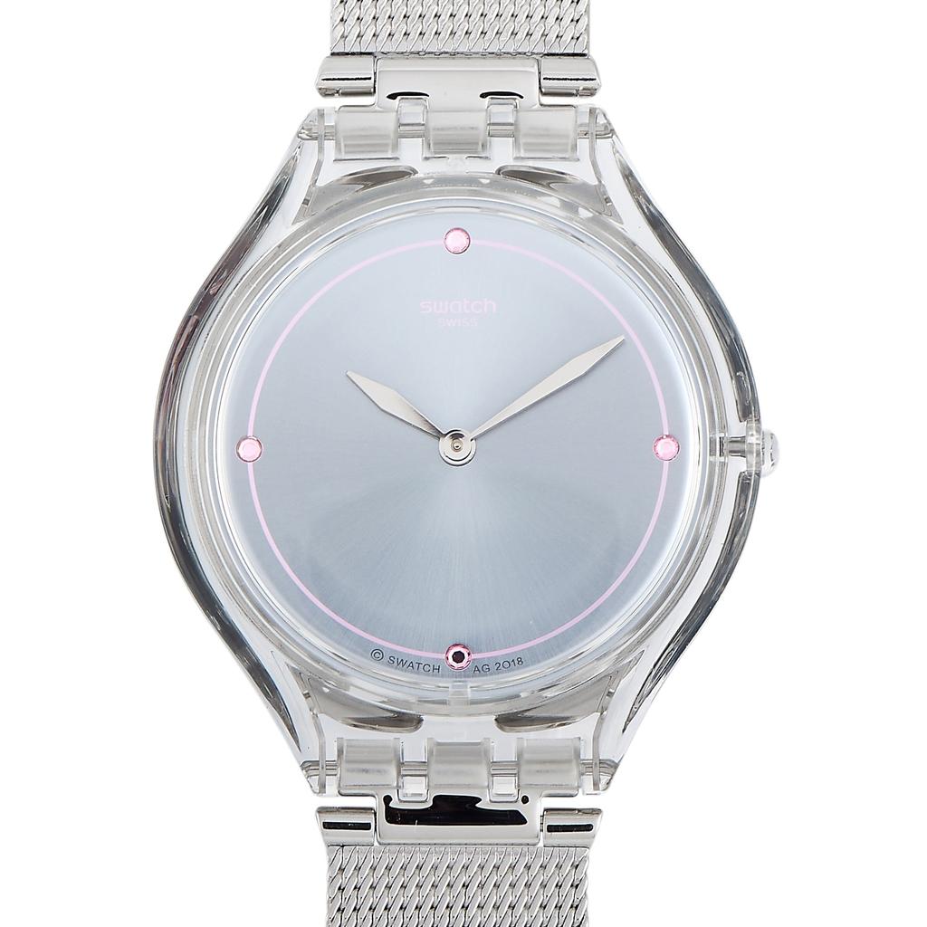 Swatch Skinstones 36.8 mm Plastic and Stainless Steel Silver Dial Watch SVOK105M商品第1张图片规格展示