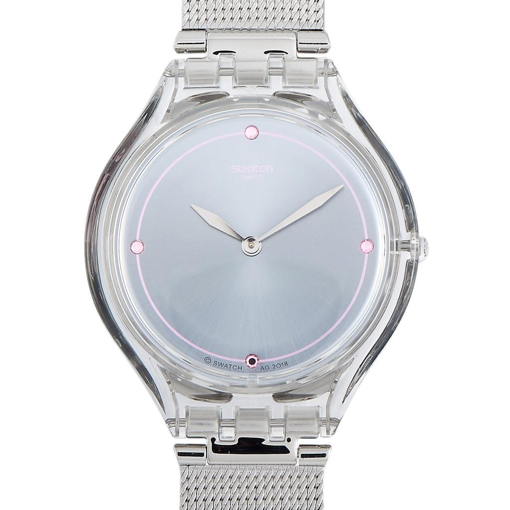 商品Swatch|Swatch Skinstones 36.8 mm Plastic and Stainless Steel Silver Dial Watch SVOK105M,价格¥743,第1张图片