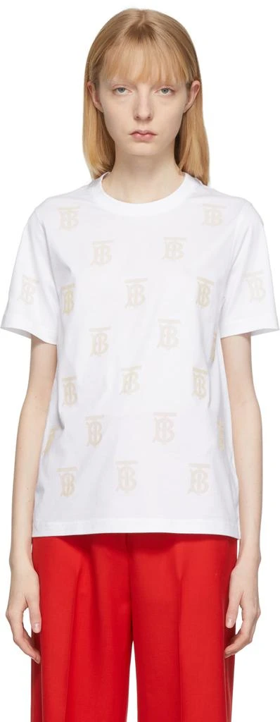 商品Burberry|白色 Monogram Motif T 恤,价格¥6468,第1张图片