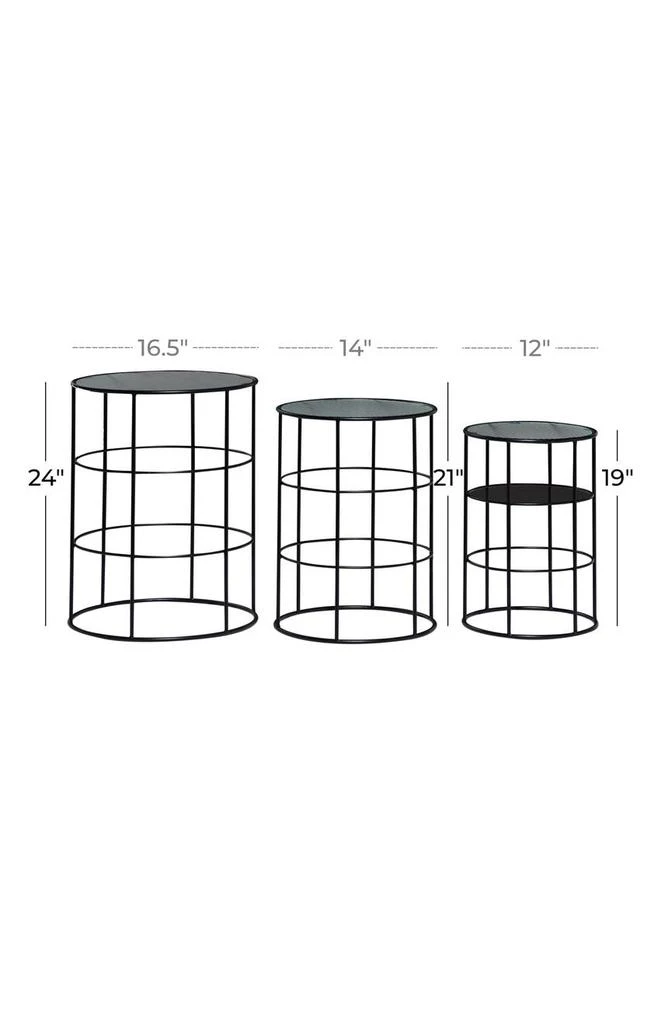 商品VIVIAN LUNE HOME|Black Iron Contemporary Accent Table - Set of 3,价格¥1583,第2张图片详细描述