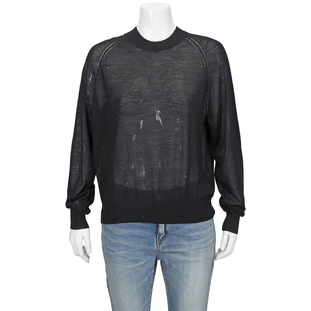 Burberry Ladies Karluk Black Crewneck Cashmere Sweater, Size Medium商品第1张图片规格展示