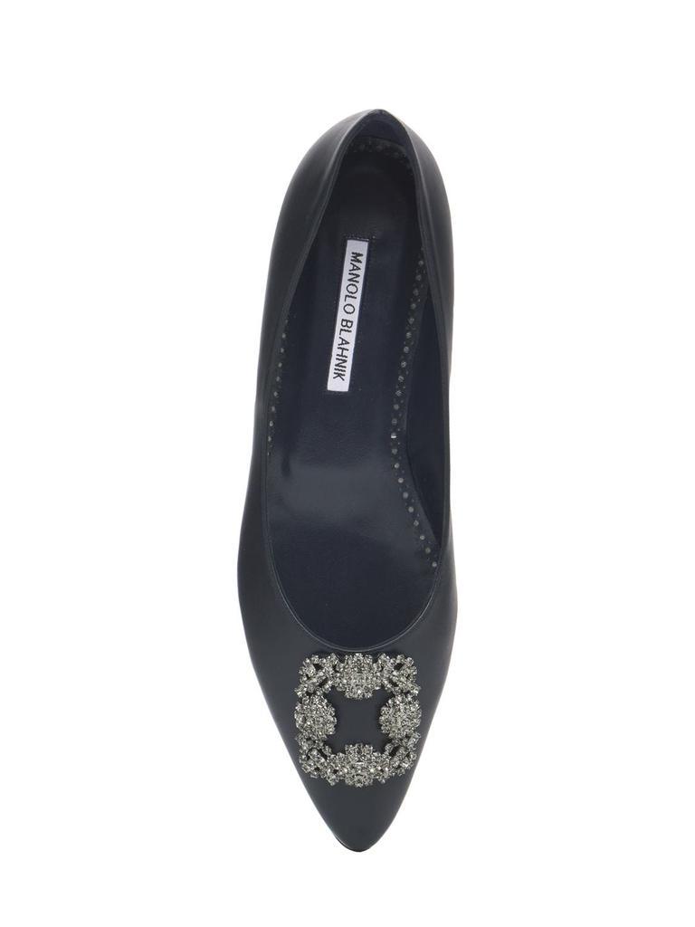 商品Manolo Blahnik|10mm Hangisi Leather Flats,价格¥8956,第4张图片详细描述