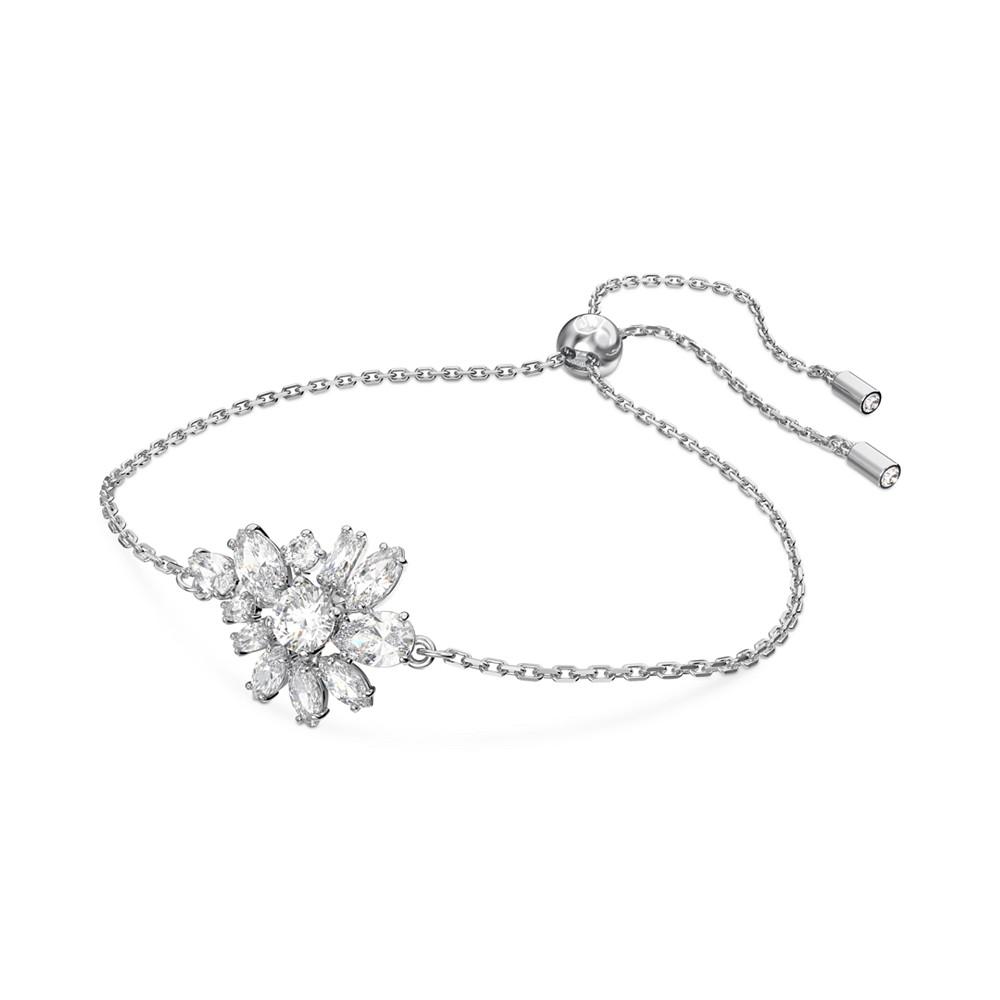 Silver-Tone Gema Crystal Flower Bracelet商品第2张图片规格展示