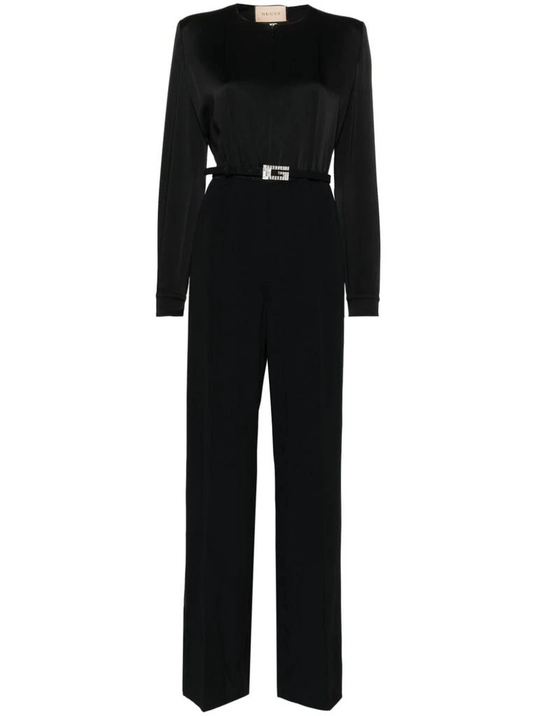 商品Gucci|GUCCI - Belted Long Jumpsuit,价格¥34711,第1张图片