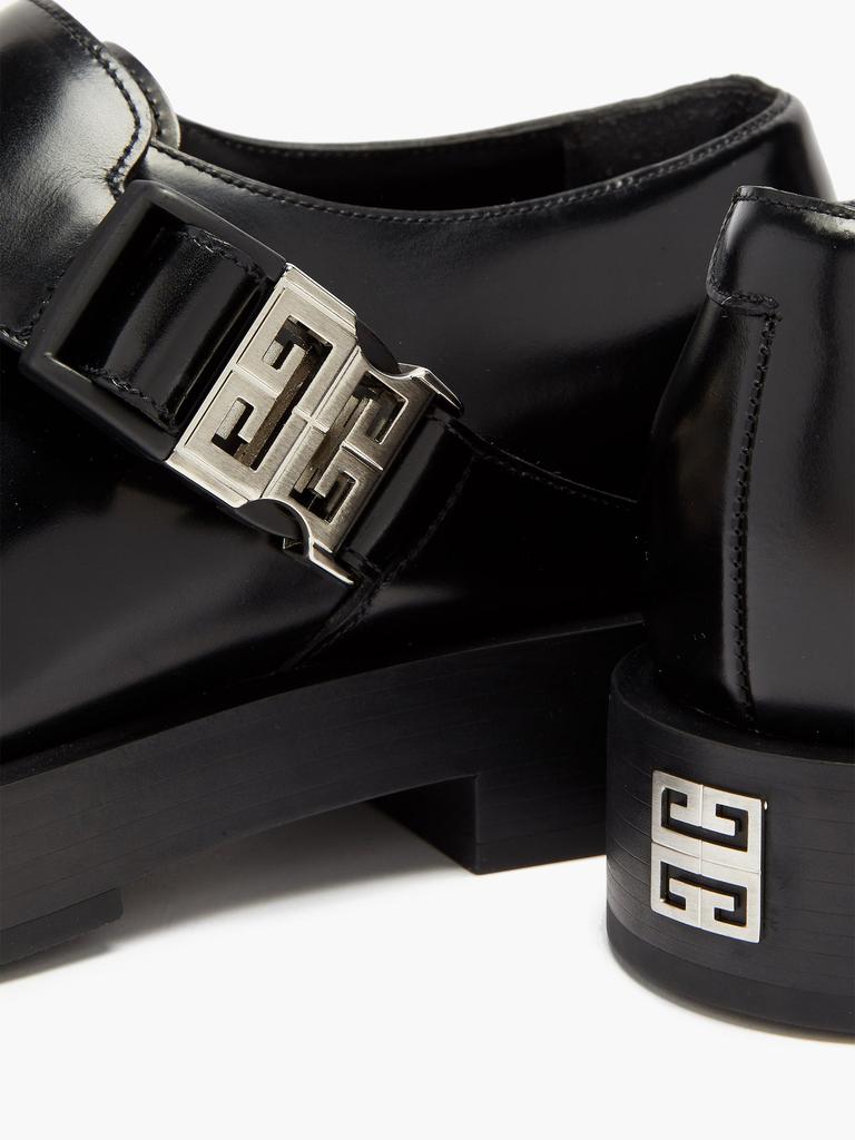 Square-toe leather monk-strap shoes商品第2张图片规格展示