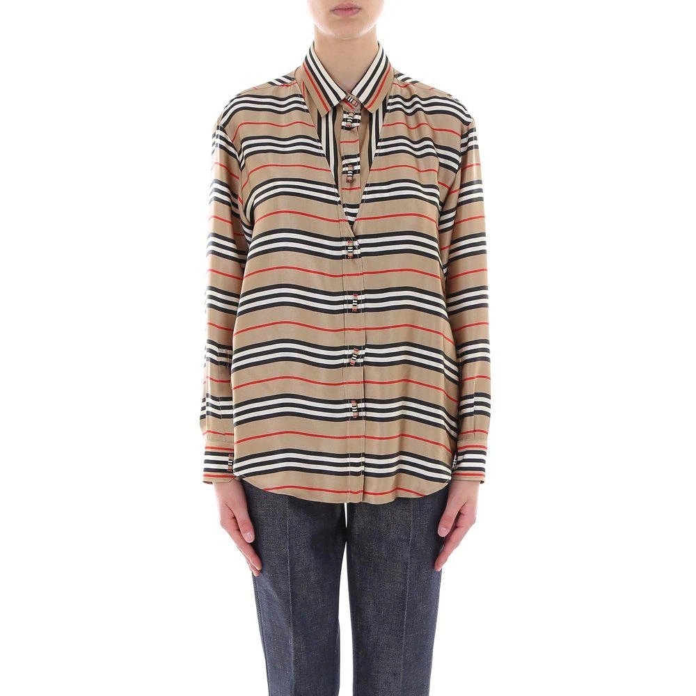 商品Burberry|Burberry Contrasting Panelled Striped Shirt,价格¥6791,第1张图片