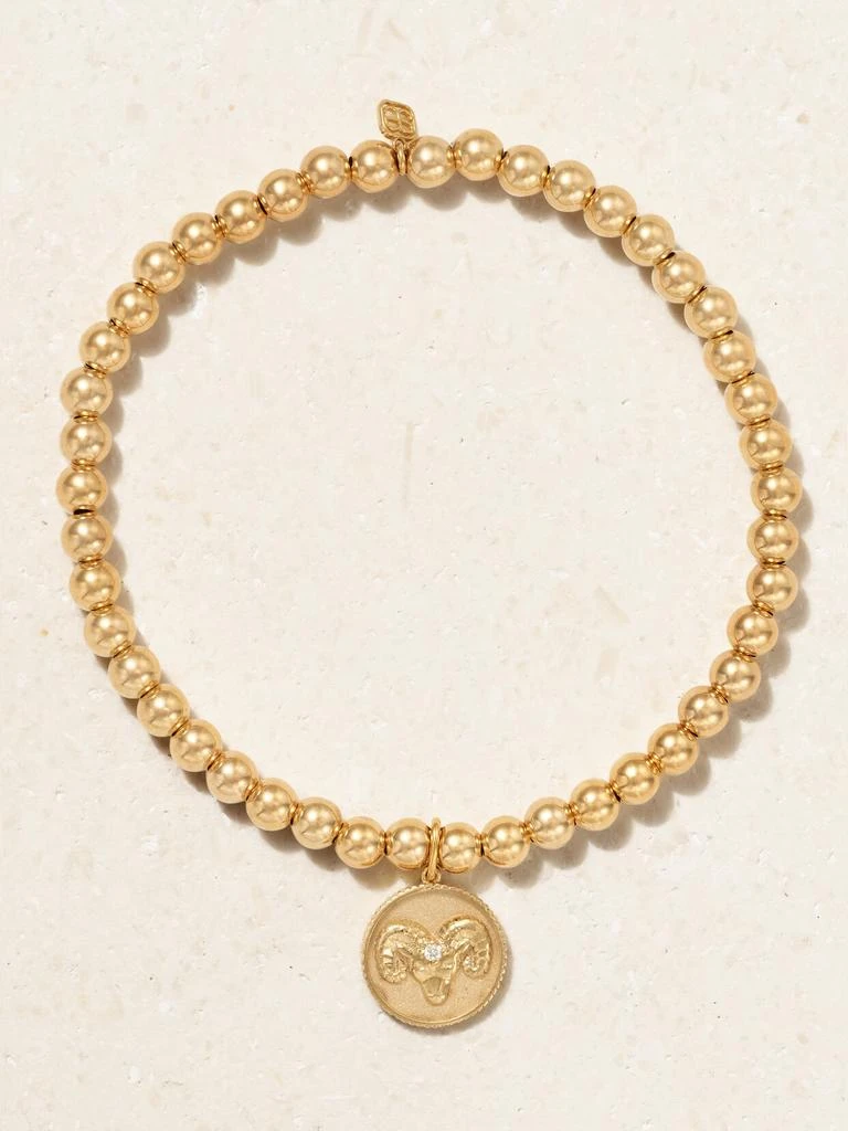 商品Sydney Evan|Aries 14k 黄金钻石手链（白羊座）,价格¥7041,第1张图片