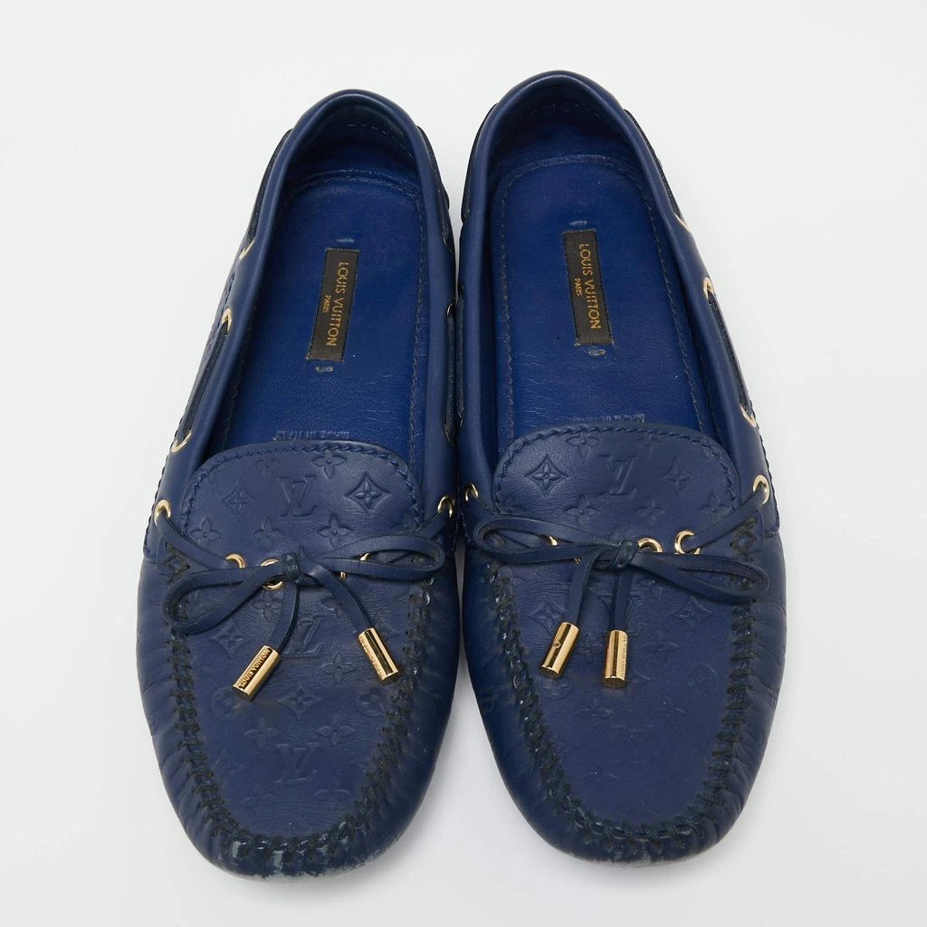 商品[二手商品] Louis Vuitton|Louis Vuitton Blue Leather Gloria Loafers Size 38,价格¥1624,第3张图片详细描述