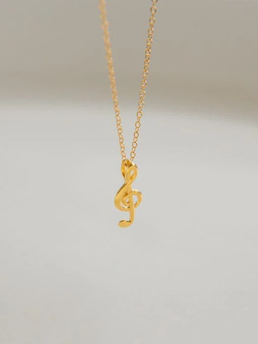 商品LUNNE|14k Gold Filled G-Clef Pendant Necklace,价格¥486,第4张图片详细描述