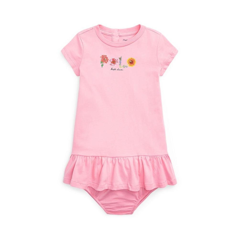 商品Ralph Lauren|Baby Girls Logo Jersey T-shirt Dress with Bloomer,价格¥275,第1张图片
