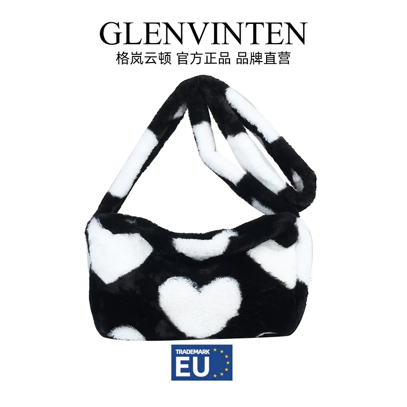 商品[国内直发] GLENVINTEN|格岚云顿毛毛包女包秋冬新款韩版时尚毛绒托特包女式单肩斜挎腋下包,价格¥136,第1张图片