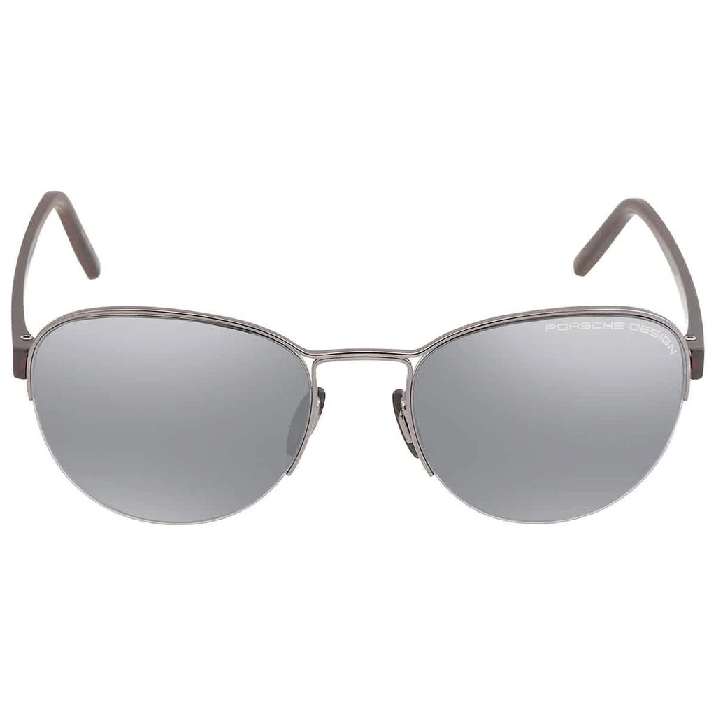 商品Porsche Design|Black Blue Silver Mirror Oval Men's Sunglasses P8677 D 54,价格¥750,第2张图片详细描述