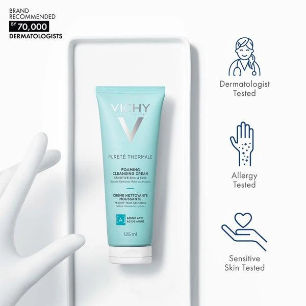商品Vichy|Vichy Pureté Thermale Hydrating Foaming Cream Facial Cleanser, Paraben-free, Alcohol-free, 4.2 Fl. Oz.,价格¥162,第5张图片详细描述