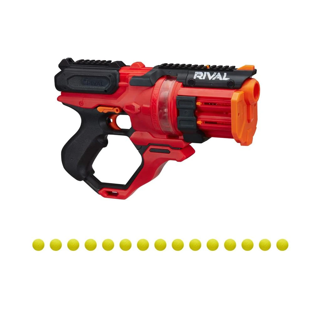 商品Nerf|Nerf Rival Roundhouse XX-1500 Red Blaster -- Clear Rotating Chamber Loads Rounds into Barrel -- 5 Integrated Magazines, 15 Nerf Rival Rounds,价格¥196,第1张图片