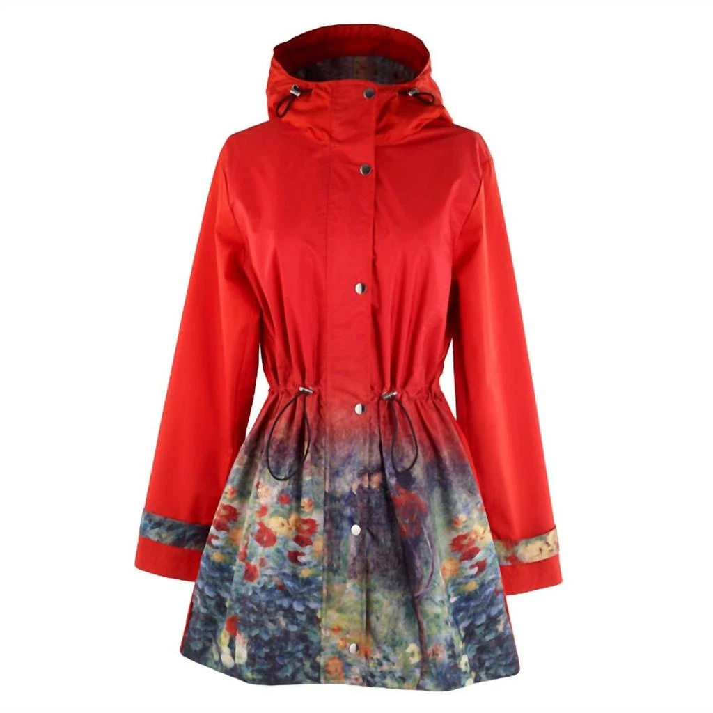 商品Galleria Enterprises|Renoir Le Jardin Rue Cortot A Montmarte Raincoat In Red,价格¥539,第1张图片