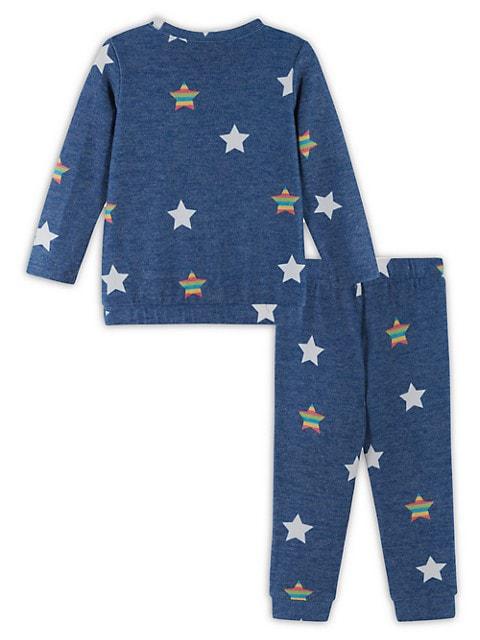 Little Girl's & Girl's Hacci Two-Piece Sweatshirt & Joggers Set商品第3张图片规格展示