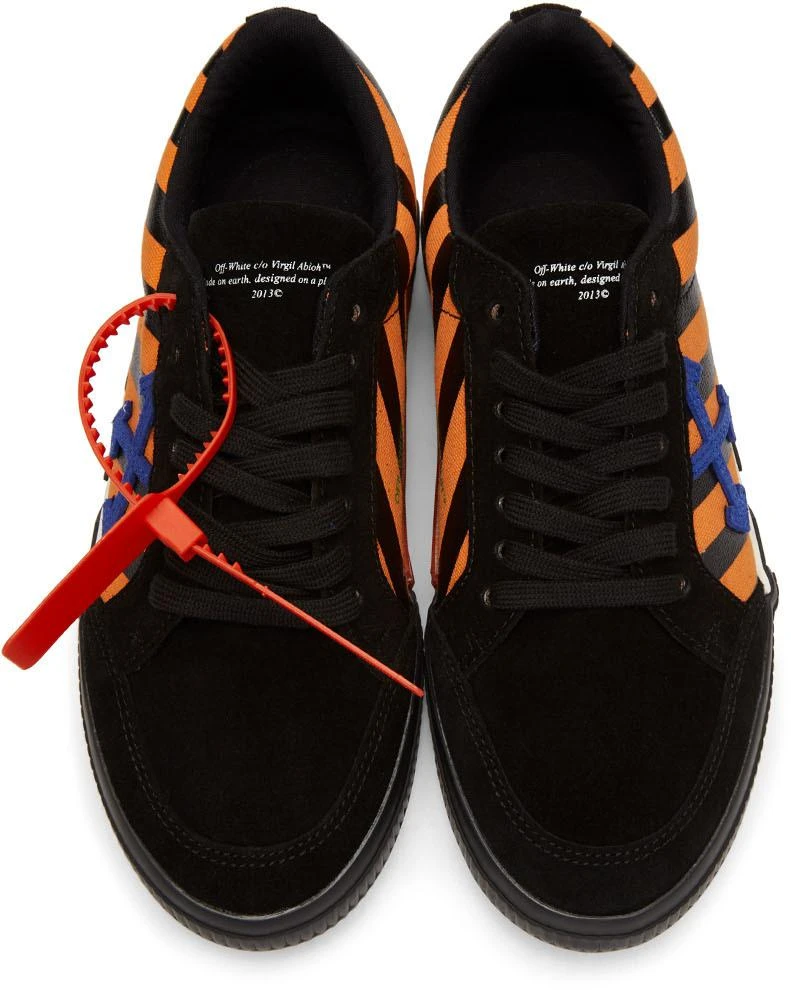 商品Off-White|Black & Orange Diag Low Vulcanized Sneakers,价格¥2704,第5张图片详细描述