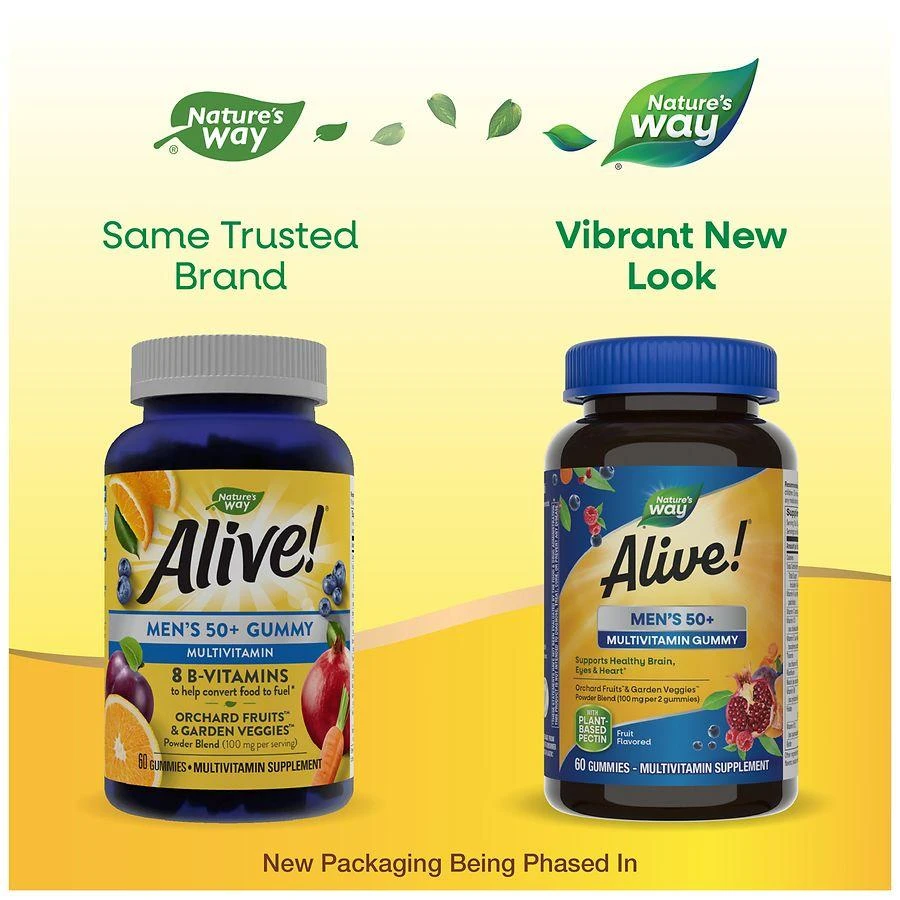 商品Nature's Way|Alive! Men's 50+ Multi-Vitamin Gummies Fruit Blend,价格¥85,第3张图片详细描述