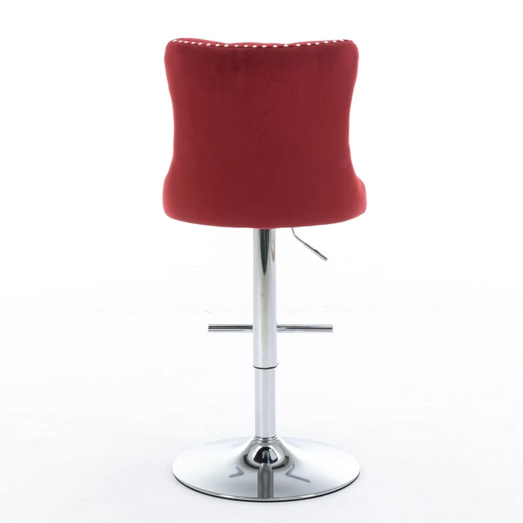 Streamdale Adjustable Swivel Barstools Set in Wine Red 商品