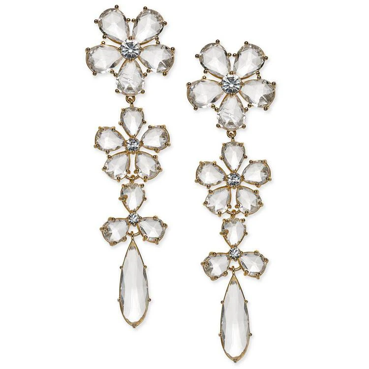 商品Kate Spade|14k Gold-Plated Crystal Flower Linear Drop Earrings,价格¥321,第2张图片详细描述