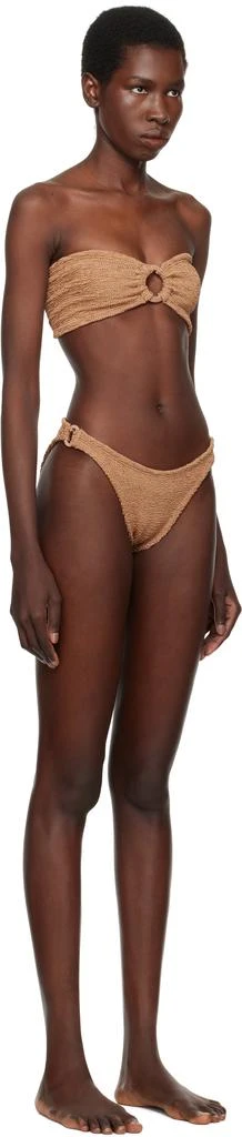 商品Hunza G|Brown Gloria Tonal Hoops Bikini,价格¥2062,第2张图片详细描述