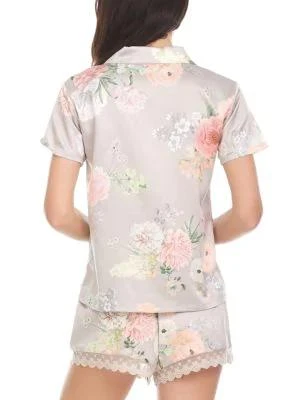 商品Flora Nikrooz|2-Piece Arisa Printed Charmeuse Pajama Set,价格¥158,第2张图片详细描述