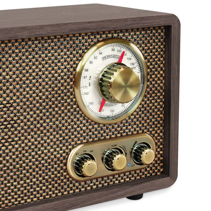 商品Innovative Technology|Victrola 复古木制蓝牙 FM/AM 收音机，带旋转表盘,价格¥521,第2张图片详细描述